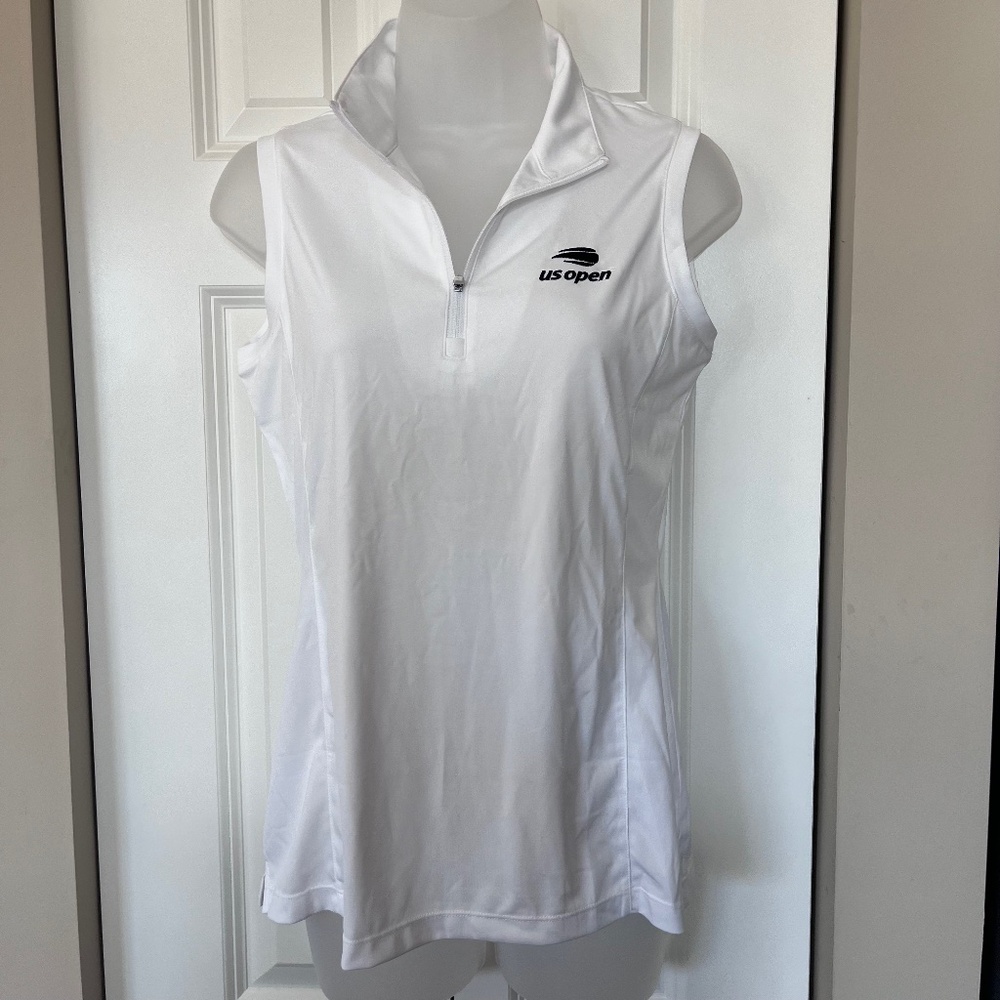 US Open sleeveless 1/4 zip mock polo, Epro, size S NWOT